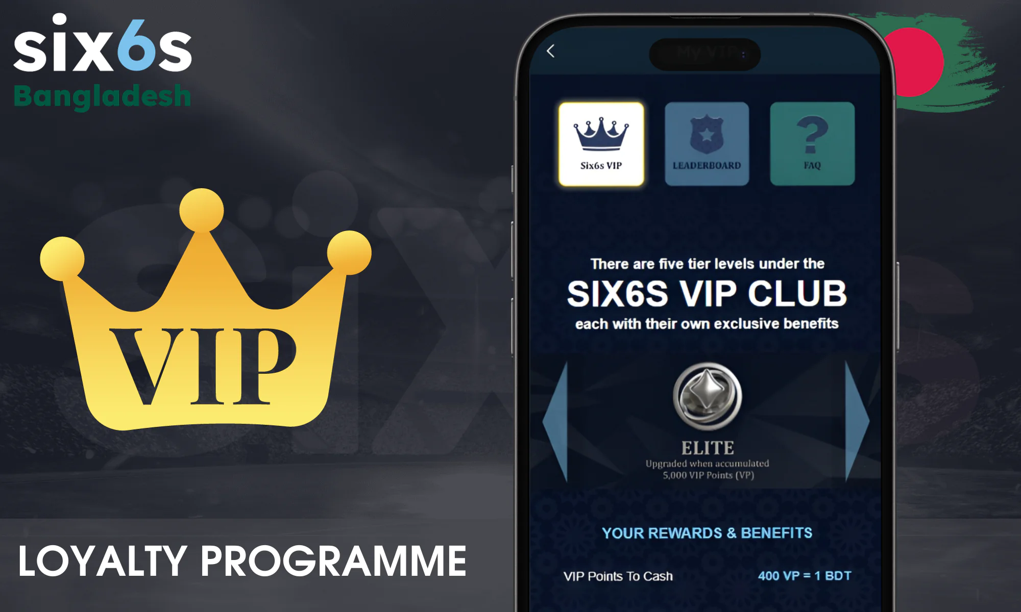 Six6s के नियमित खिलाड़ियों के लिए खास तौर पर बनाया गया VIP प्रोग्राम