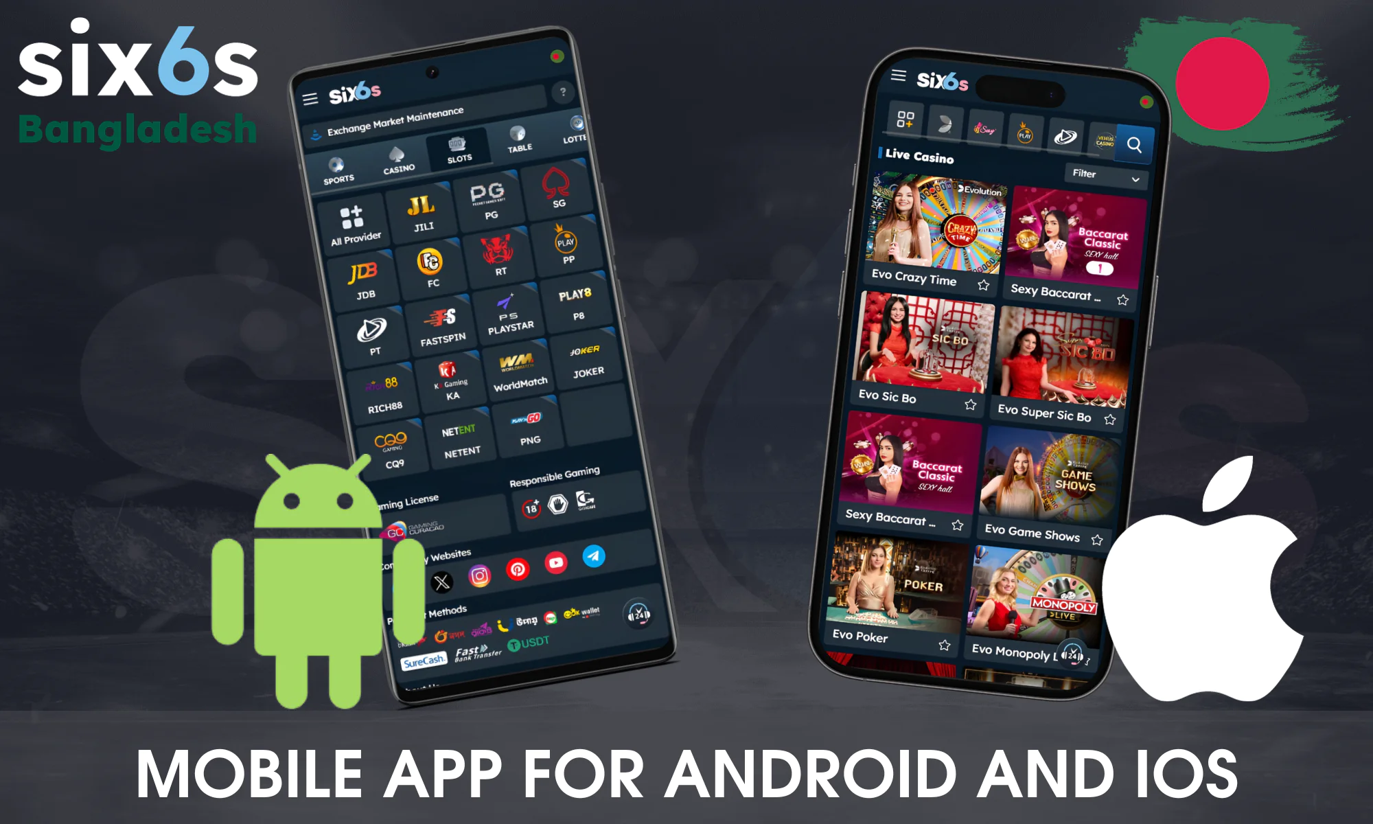 Six6s बांग्लादेश - Android और iOS के लिए खास तौर पर डिजाइन किया गया ऐप