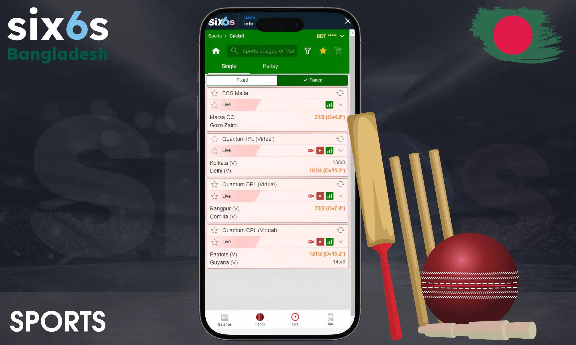 Experience premium betting on the Saba Sports platform via Six6s