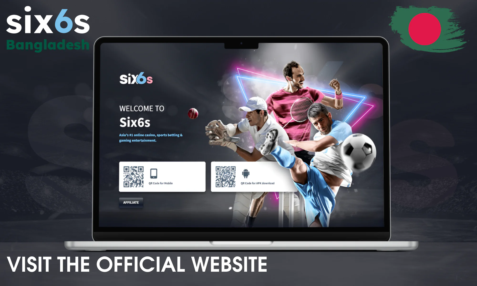 Open the official Six6s website using your computer