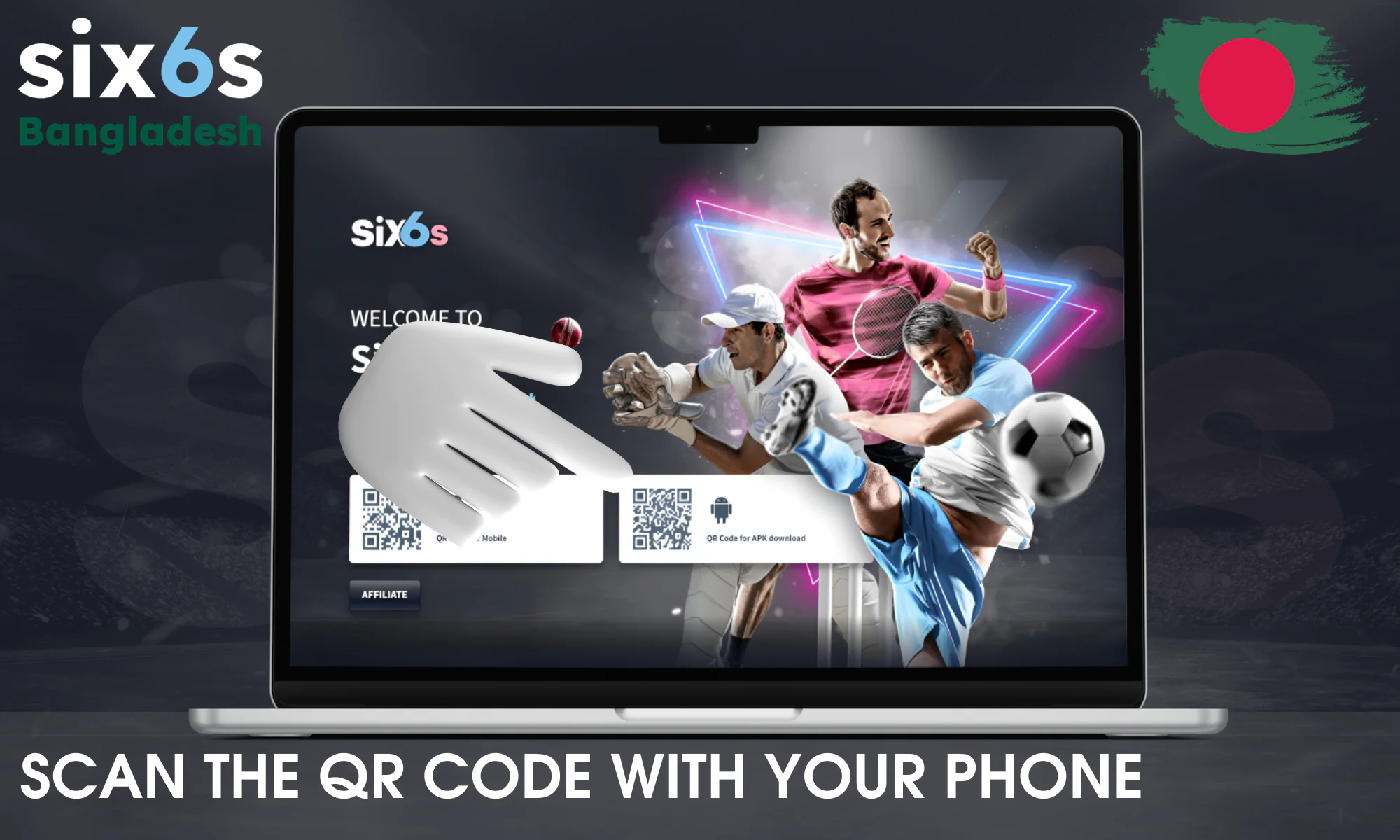 Scan the provided QR code to trigger the download