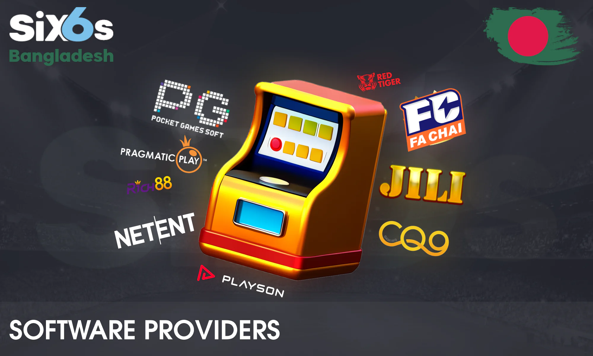 Leading software providers powering Six6s Casino