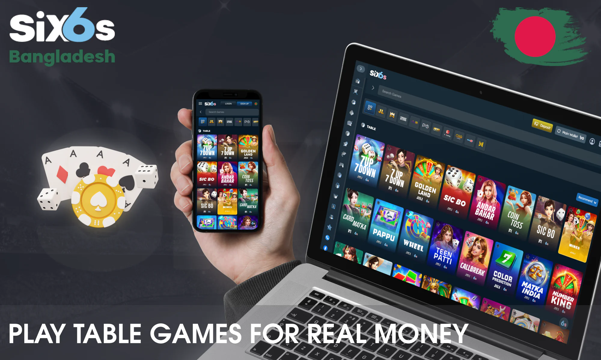 Six6s Casino provides a wide array of table gaming options for players across Bangladesh.