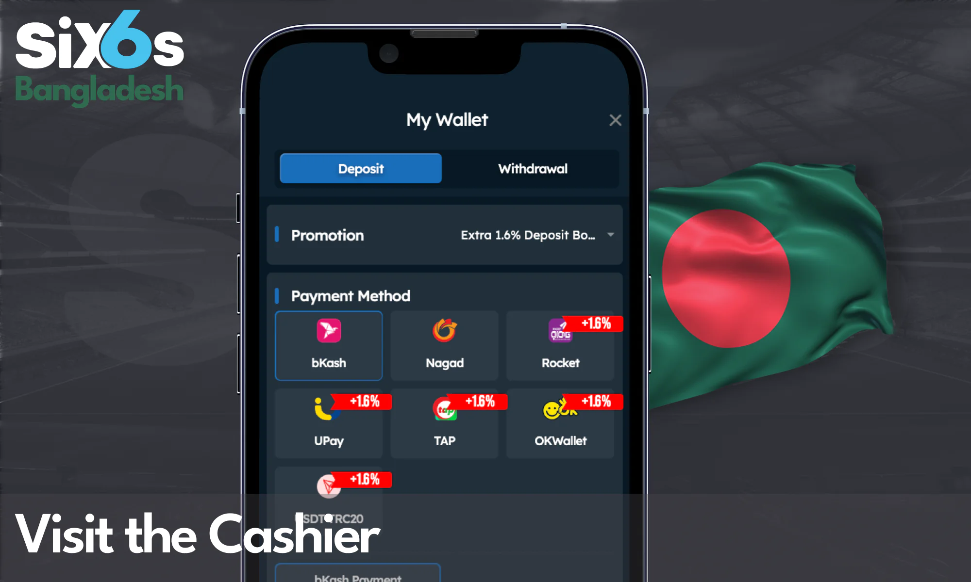 How to access the cashier - Six6s Bangladesh