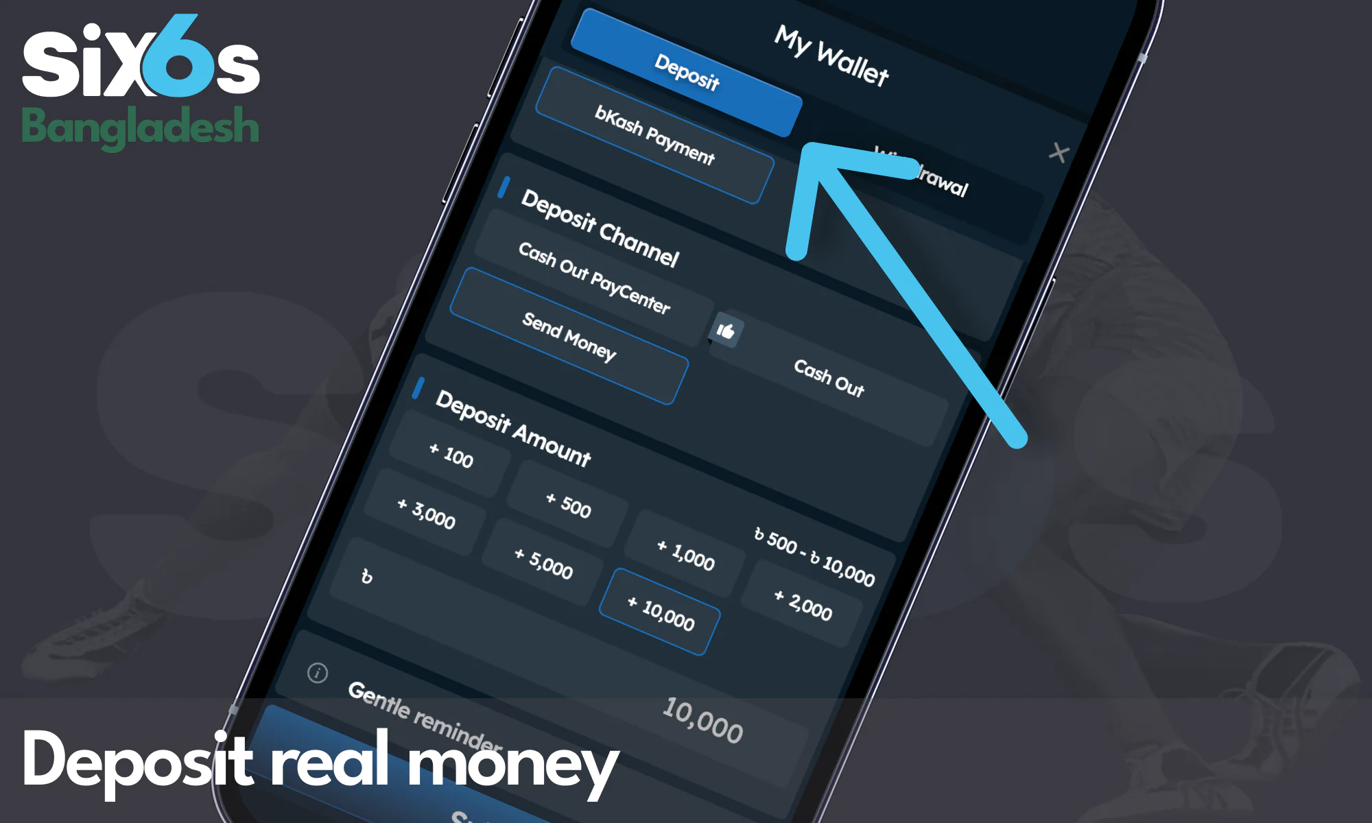 Fund your account before you start betting - Six6s Bangladesh
