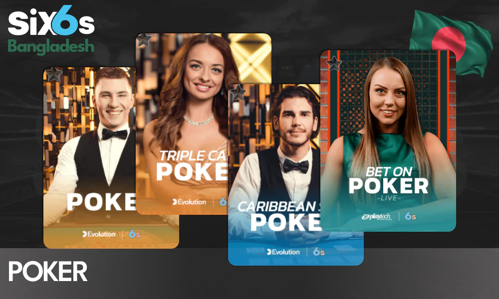 Live Dealer Poker Games at Six6s
