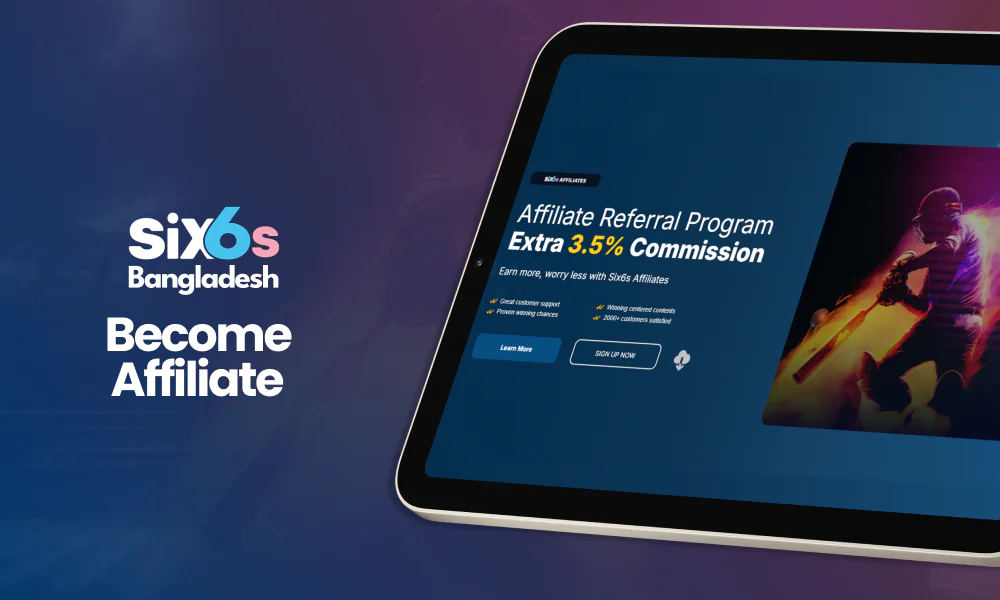 Details on the Six6s affiliate partnership program for users in Bangladesh.