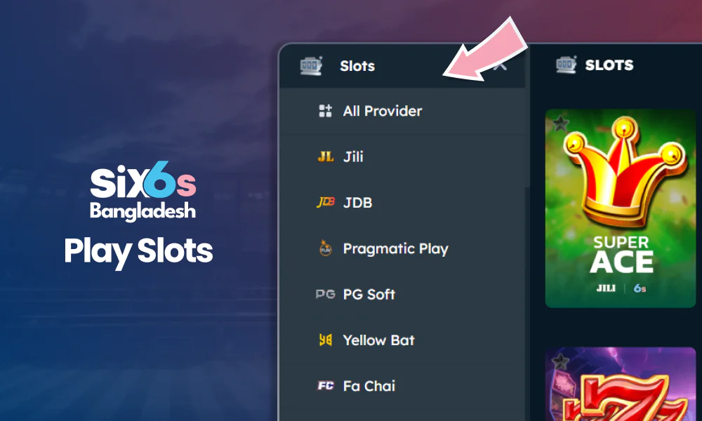 Six6s hosts a diverse library of slot machines sourced from leading game developers across the globe.
